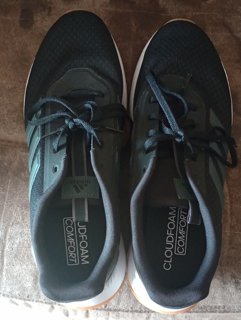NEW adidas Men’s Cloudfoam Comfort Sneakers - Black with White Soles